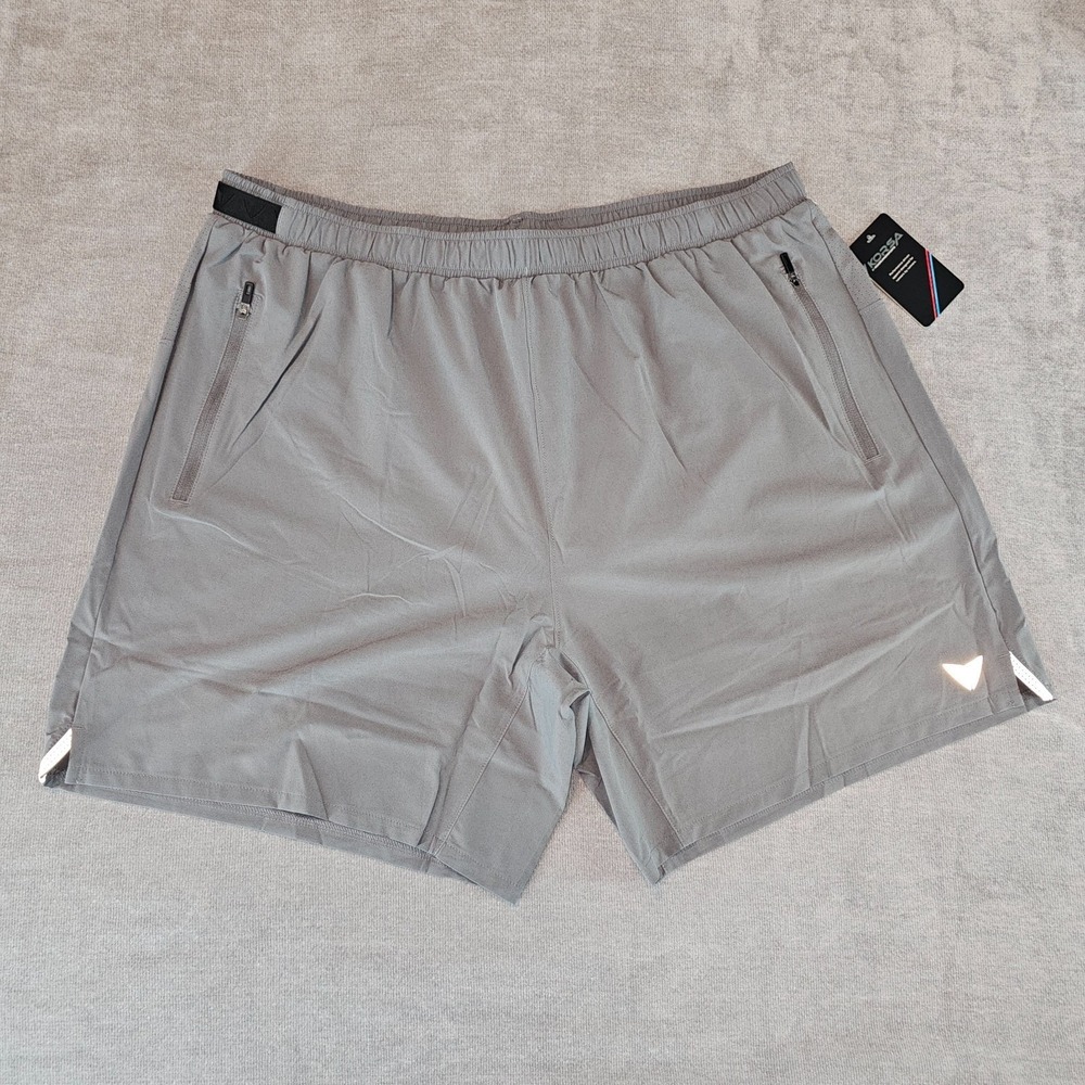 KORSA Road Runner Mens XXL Shorts Cruise 7" Gray Lined Gym Activewear Zip Pocket